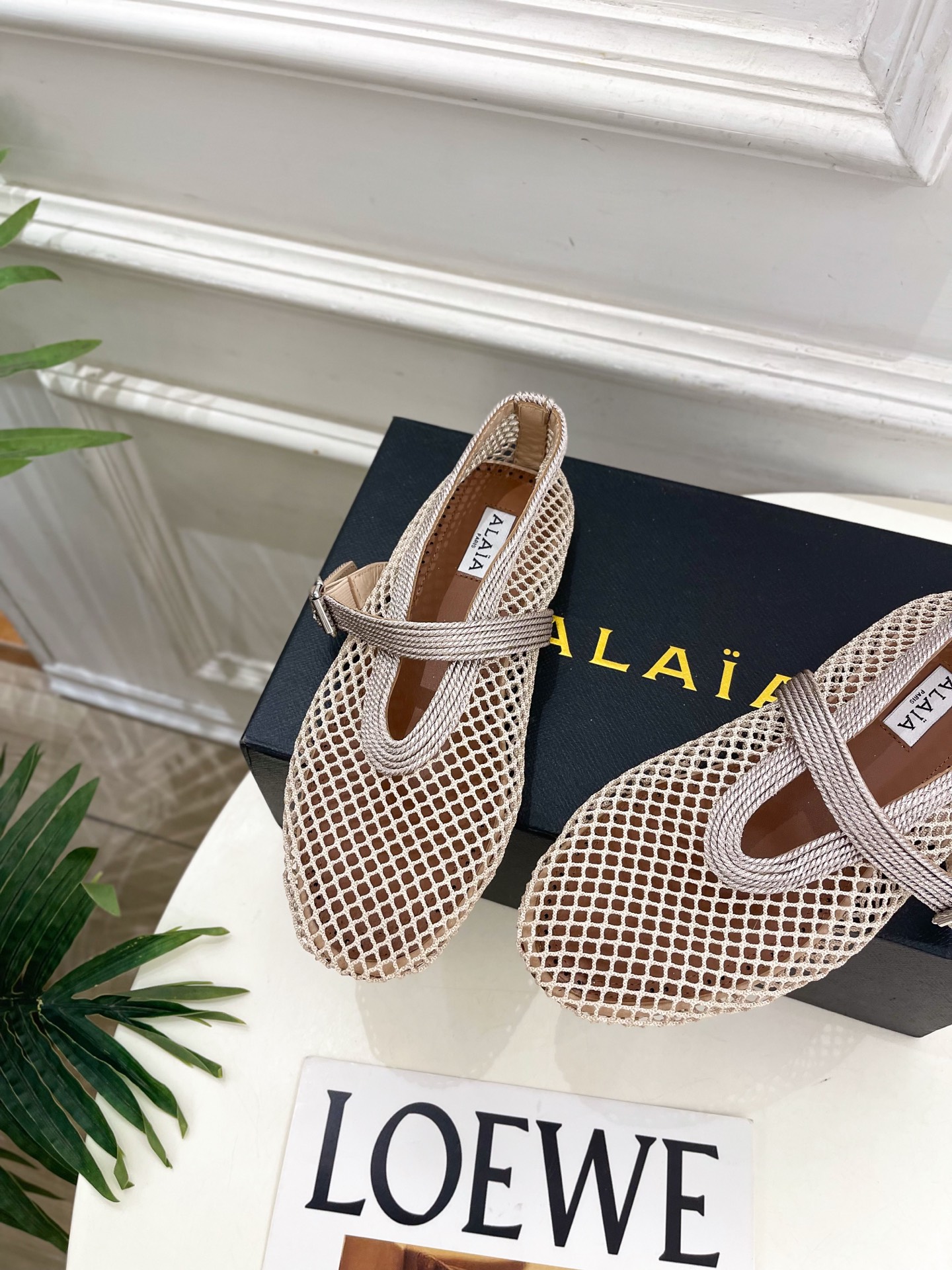 ALAÏA 阿莱亚26𝐬𝐬   2026春夏新品 秀场同款 经典镂空渔网平底玛丽珍鞋 ————————— Alaïa作为