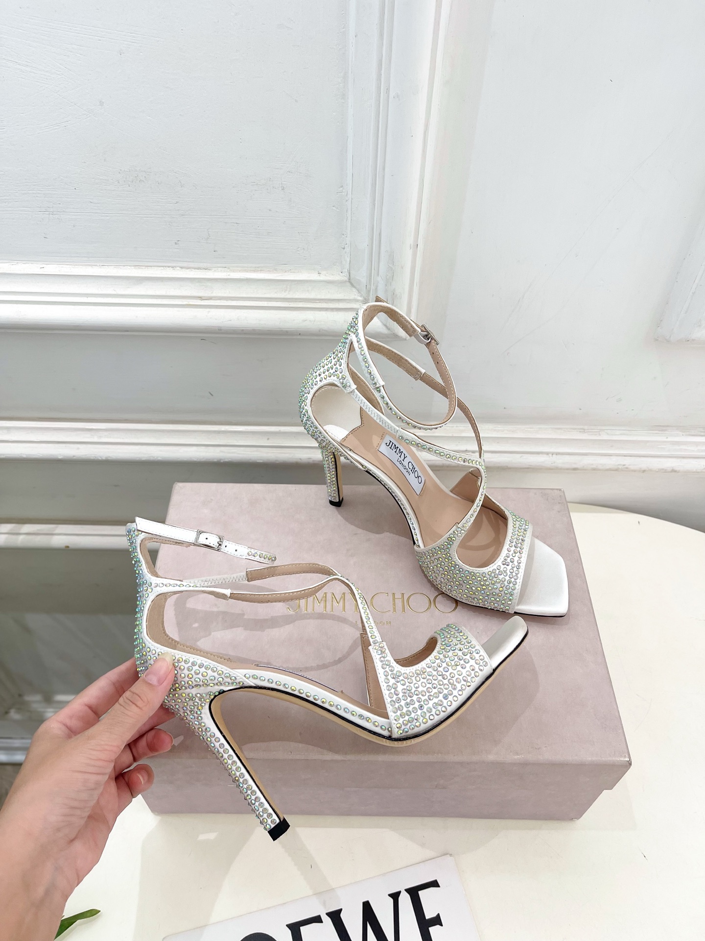 JimmyChoo 吉米周 26𝐬𝐬 ——— ✨ 2026新品 专柜最新JC水钻鱼嘴高跟凉鞋 BS名媛气质款 JimmyChoo 吉米周 26𝐬𝐬 ——— ✨ 2026新品 专柜最新JC水钻鱼嘴高跟凉鞋 BS名媛气质款