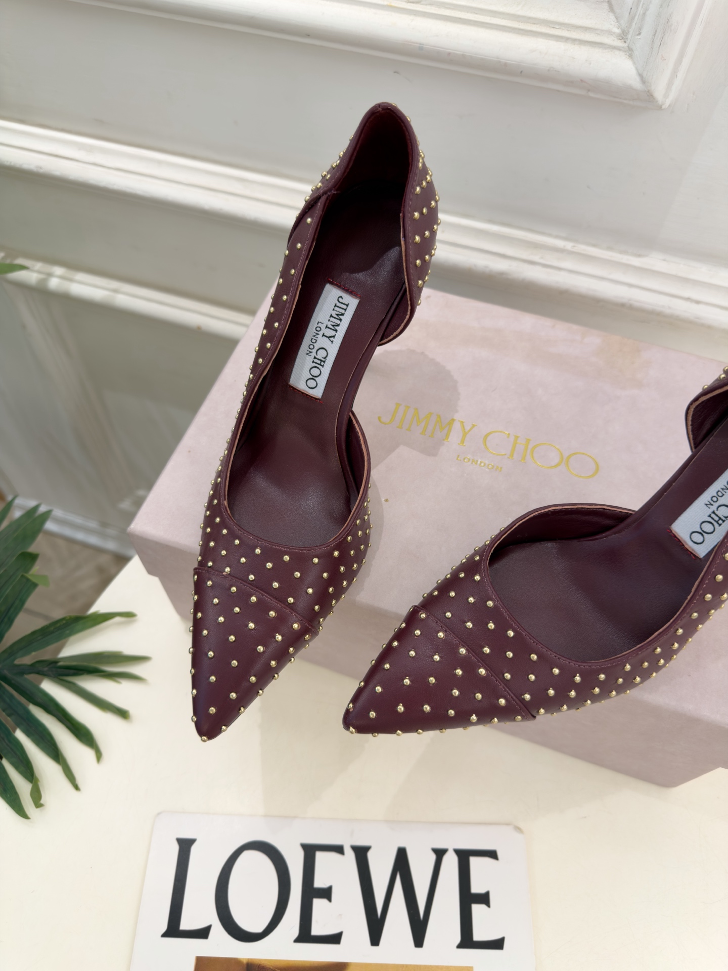 JimmyChoo 吉米周 26𝐬𝐬 ———      ✨ 2026秋冬新品 专柜最新 JC尖头鉚钉内空高跟鞋  BS名