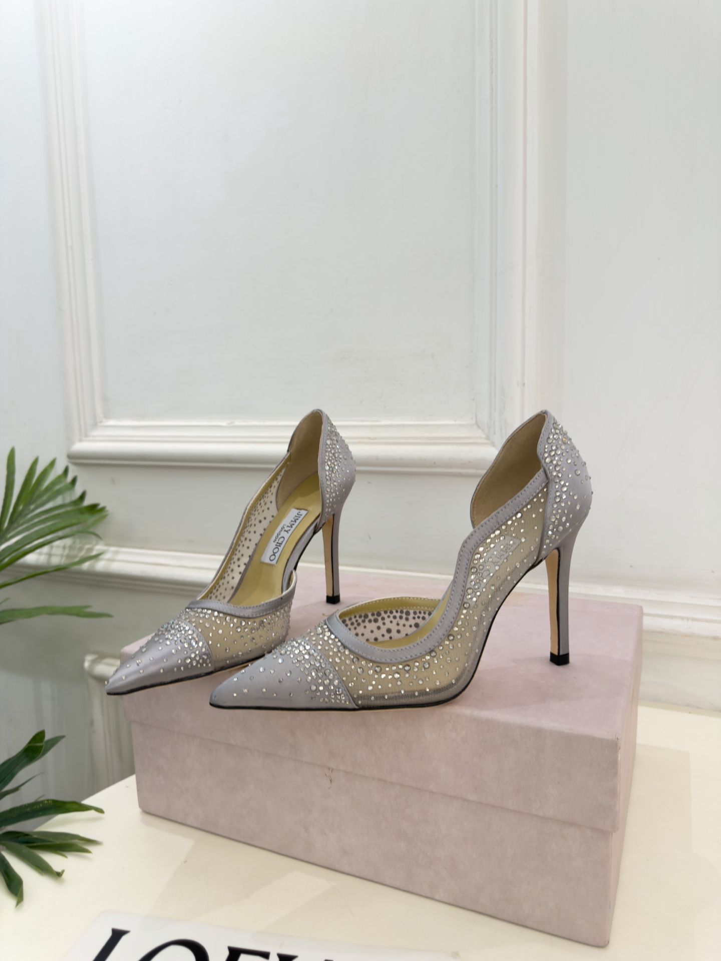 JimmyChoo 吉米周 26𝐬𝐬 ———      ✨ 2026秋冬新品 专柜最新JC尖头网纱水钻内空高跟鞋  BS