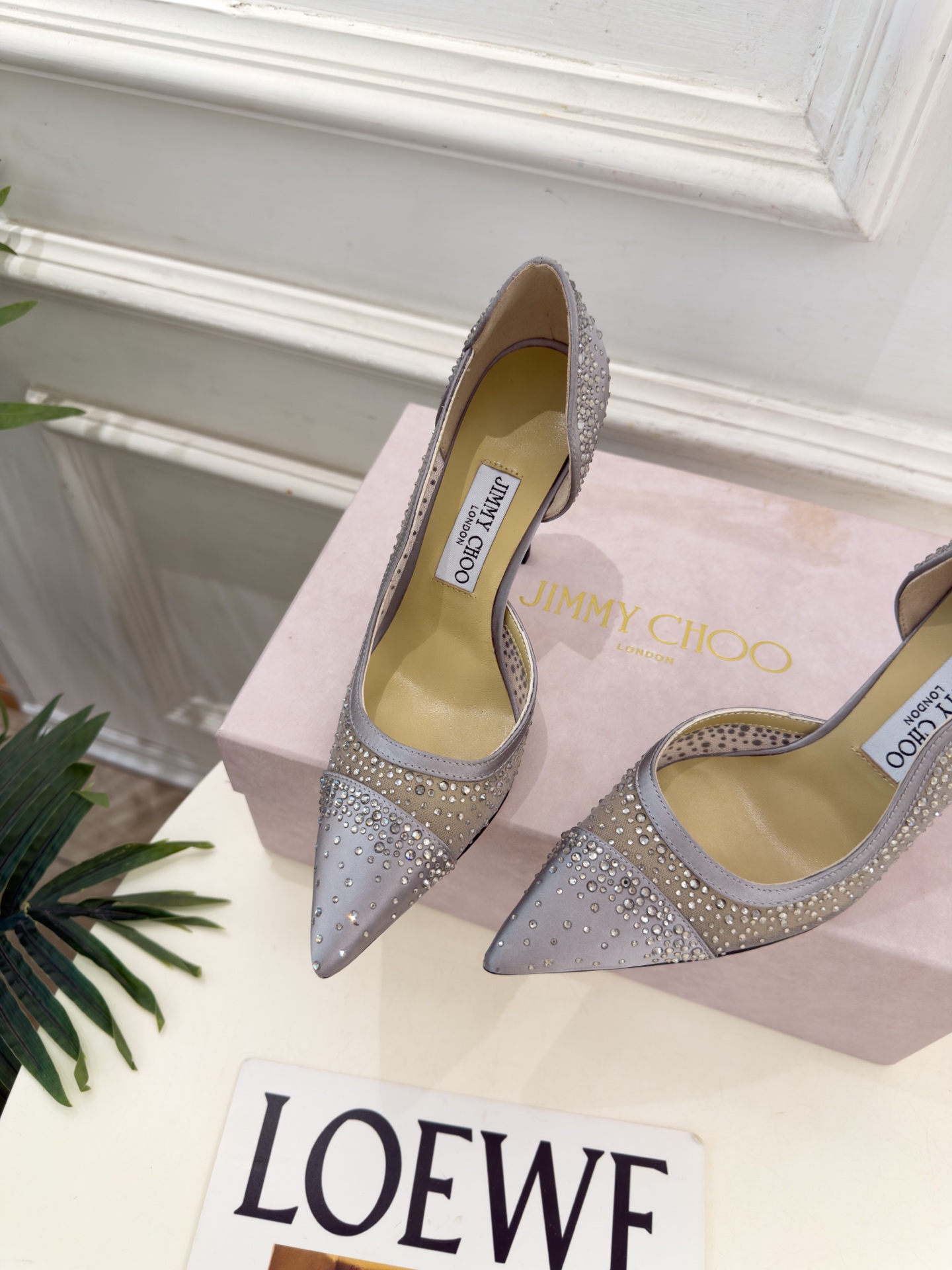 JimmyChoo 吉米周 26𝐬𝐬 ———      ✨ 2026秋冬新品 专柜最新JC尖头网纱水钻内空高跟鞋  BS