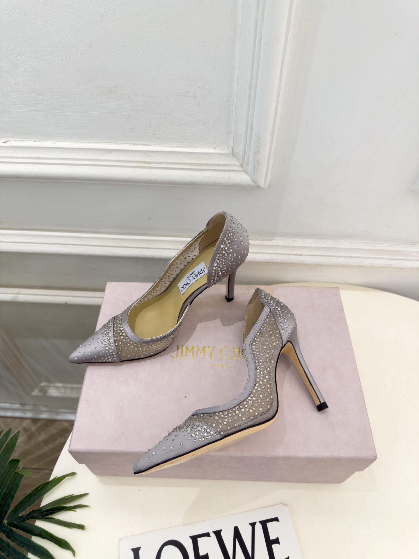 JimmyChoo 吉米周 26𝐬𝐬 ———      ✨ 2026秋冬新品 专柜最新JC尖头网纱水钻内空高跟鞋  BS