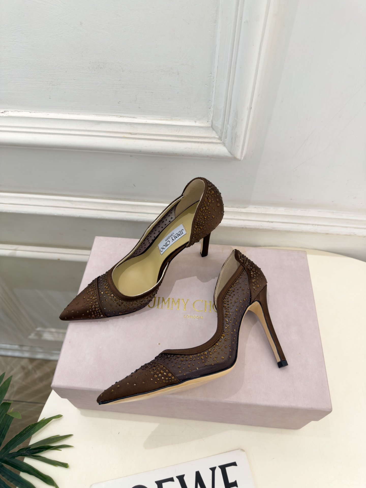 JimmyChoo 吉米周 26𝐬𝐬 ———      ✨ 2026秋冬新品 专柜最新JC尖头网纱水钻内空高跟鞋  BS
