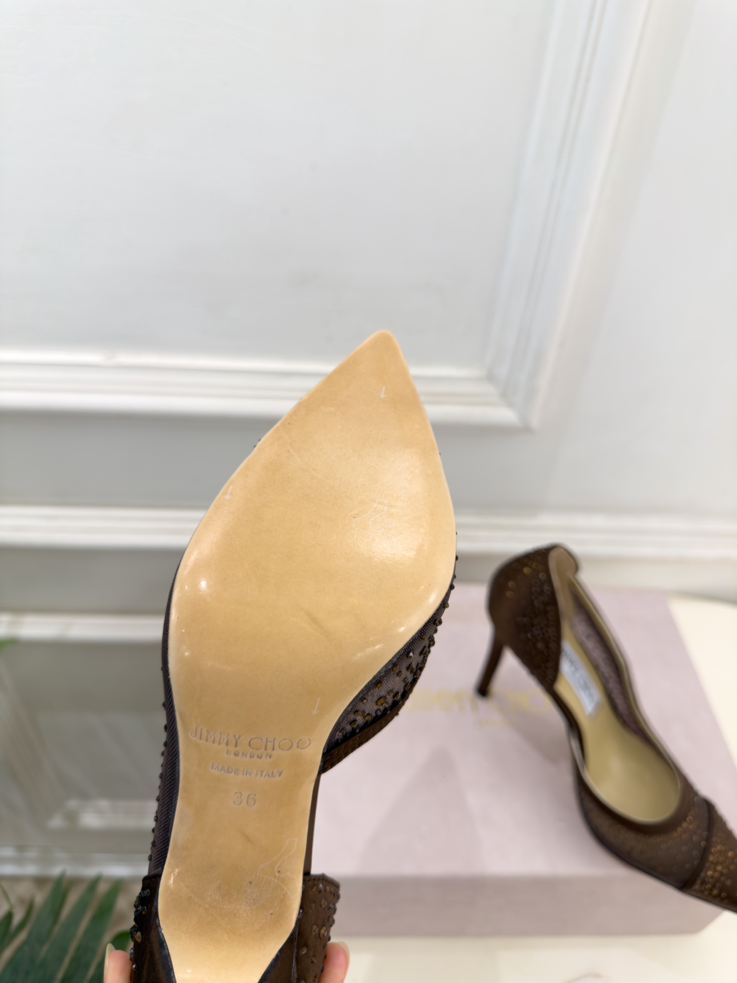 JimmyChoo 吉米周 26𝐬𝐬 ———      ✨ 2026秋冬新品 专柜最新JC尖头网纱水钻内空高跟鞋  BS