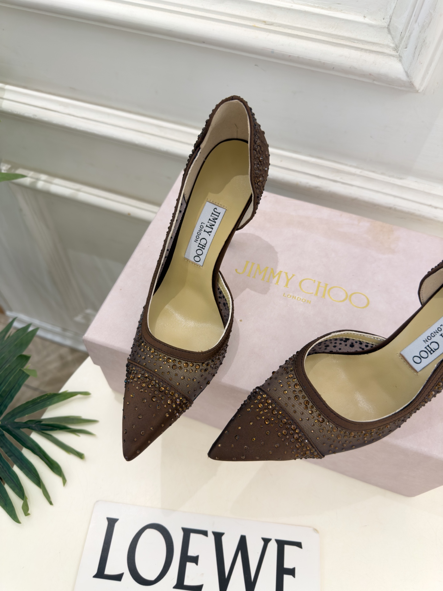 JimmyChoo 吉米周 26𝐬𝐬 ———      ✨ 2026秋冬新品 专柜最新JC尖头网纱水钻内空高跟鞋  BS