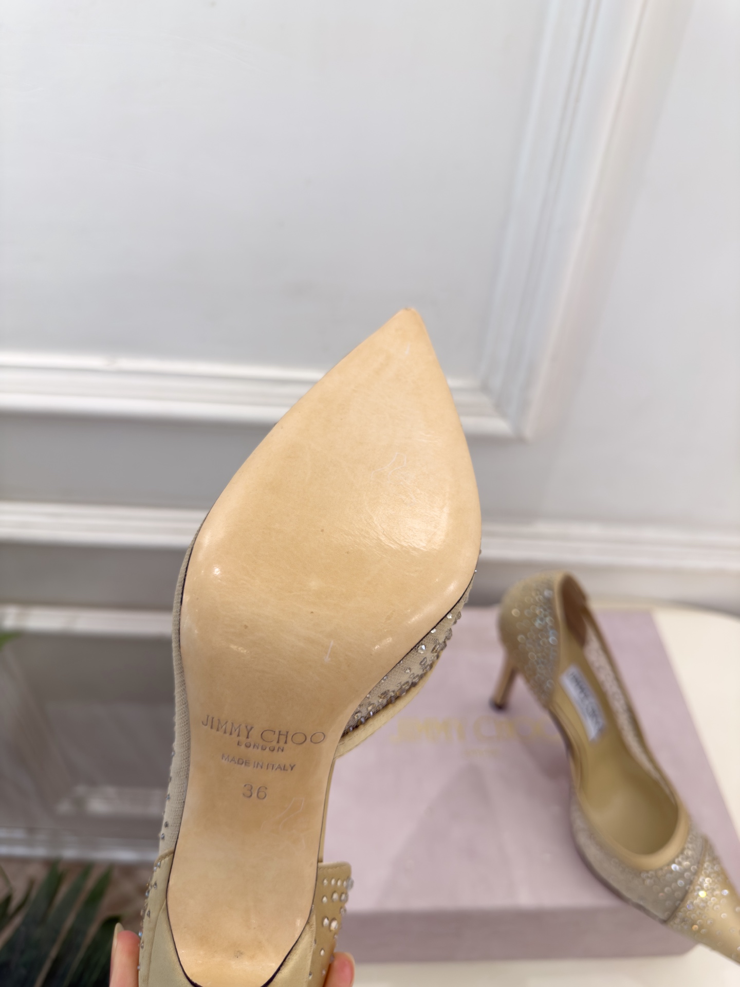 JimmyChoo 吉米周 26𝐬𝐬 ——— ✨ 2026秋冬新品 专柜最新JC尖头网纱水钻内空高跟鞋 BS JimmyChoo 吉米周 26𝐬𝐬 ——— ✨ 2026秋冬新品 专柜最新JC尖头网纱水钻内空高跟鞋 BS