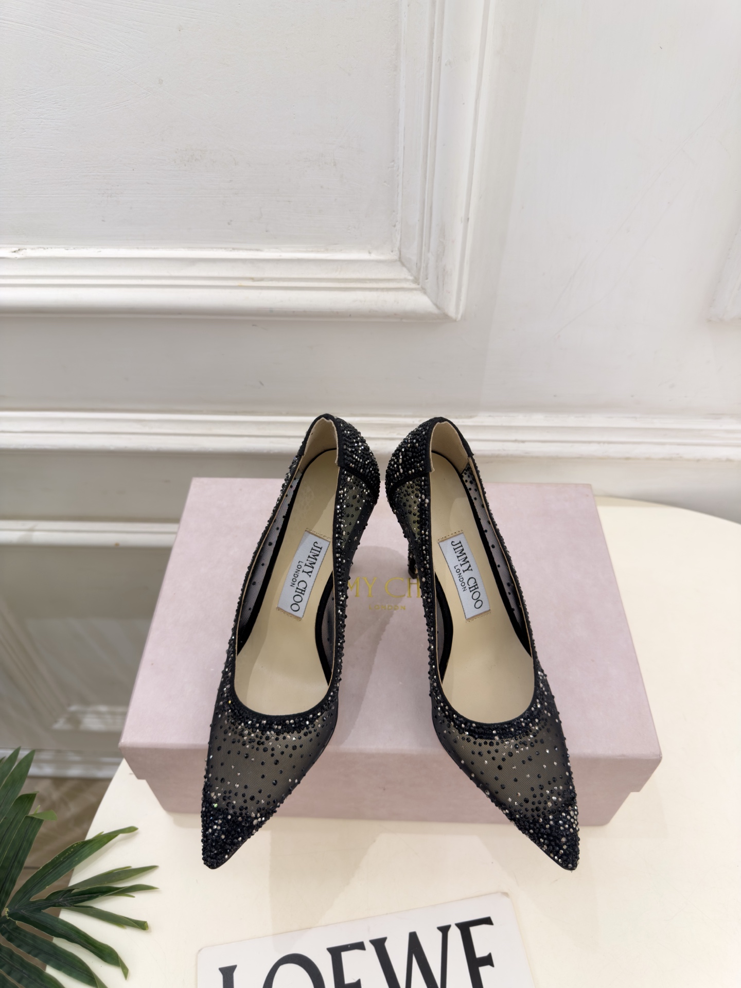 JimmyChoo 吉米周 26𝐬𝐬 ———      ✨ 2026秋冬新品 专柜最新JC尖头网纱水钻高跟鞋  BS名媛
