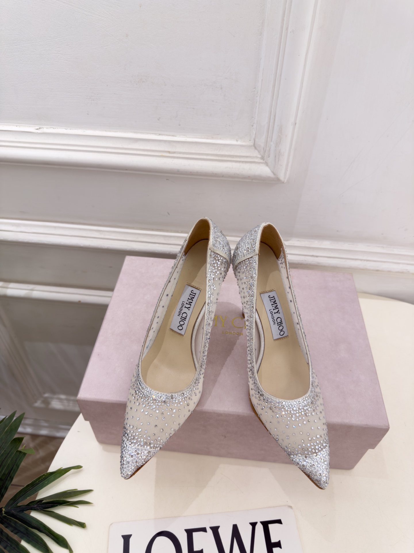 JimmyChoo 吉米周 26𝐬𝐬 ———      ✨ 2026秋冬新品 专柜最新JC尖头网纱水钻高跟鞋  BS名媛