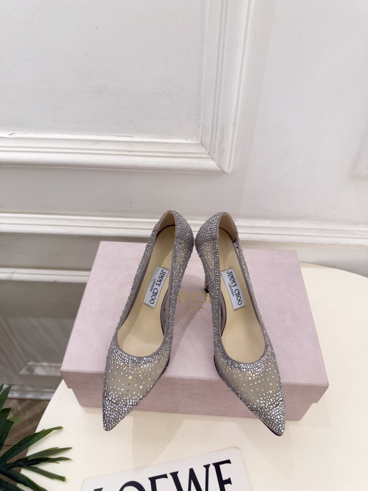 JimmyChoo 吉米周 26𝐬𝐬 ———      ✨ 2026秋冬新品 专柜最新JC尖头网纱水钻高跟鞋  BS名媛