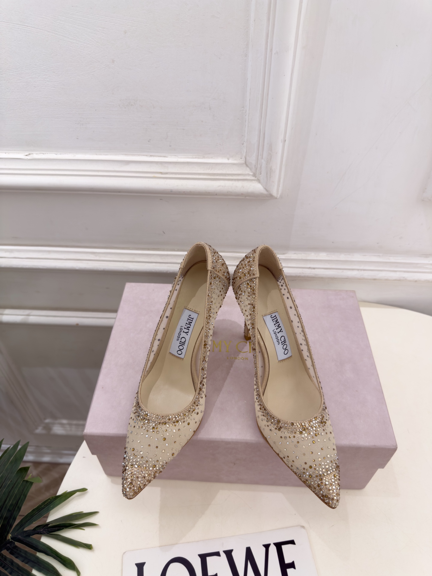 JimmyChoo 吉米周 26𝐬𝐬 ———      ✨ 2026秋冬新品 专柜最新JC尖头网纱水钻高跟鞋  BS名媛