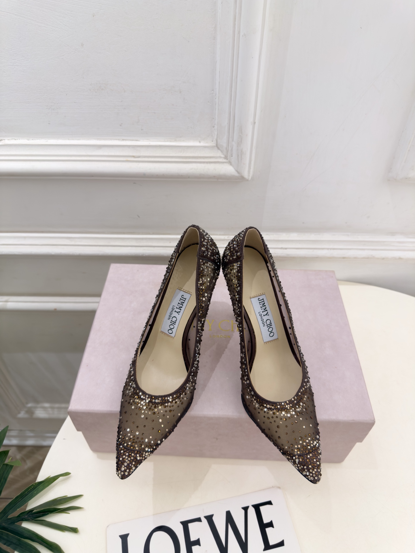 JimmyChoo 吉米周 26𝐬𝐬 ———      ✨ 2026秋冬新品 专柜最新JC尖头网纱水钻高跟鞋  BS名媛