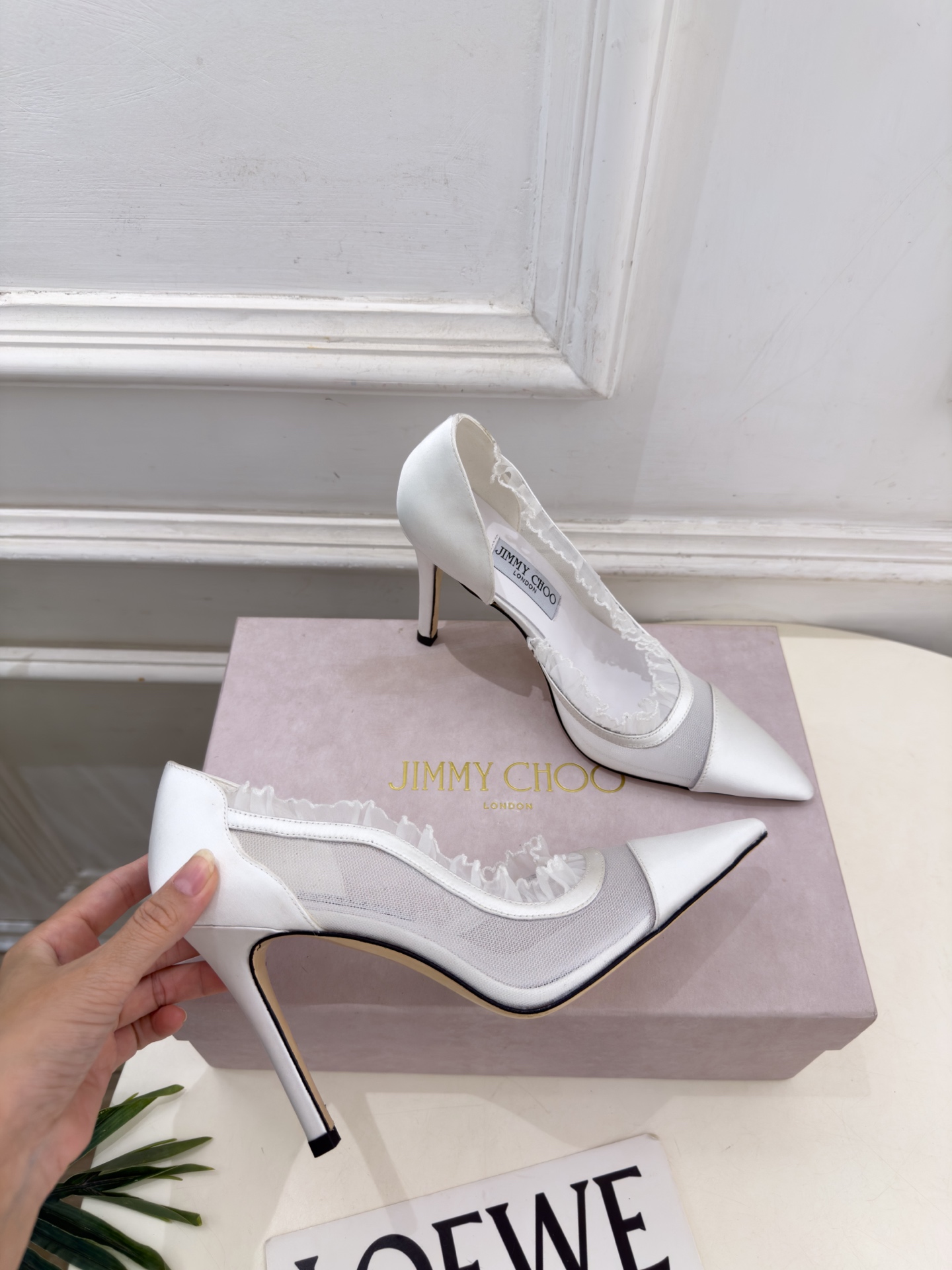 JimmyChoo 吉米周 26𝐬𝐬 ———      ✨ 2026秋冬新品 专柜最新 JC尖头网纱内空高跟鞋  BS名