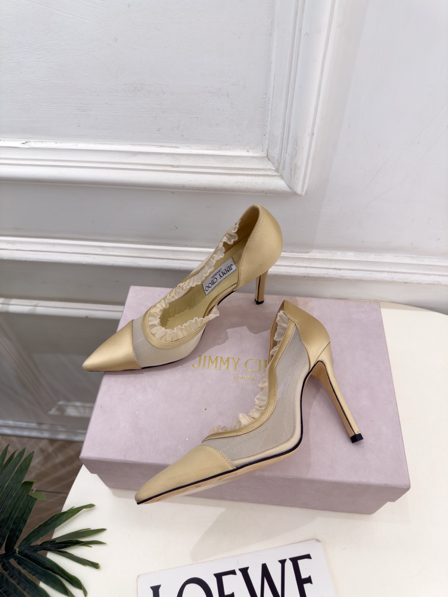 JimmyChoo 吉米周 26𝐬𝐬 ———      ✨ 2026秋冬新品 专柜最新 JC尖头网纱内空高跟鞋  BS名