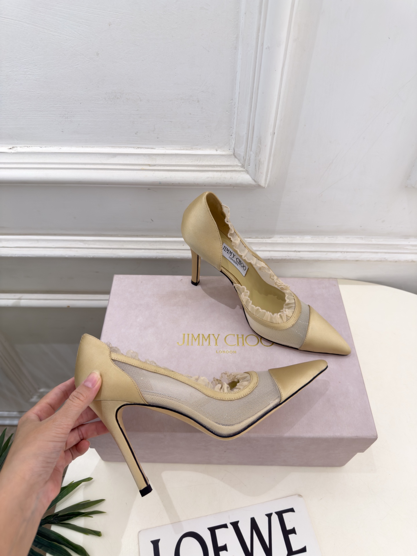 JimmyChoo 吉米周 26𝐬𝐬 ———      ✨ 2026秋冬新品 专柜最新 JC尖头网纱内空高跟鞋  BS名