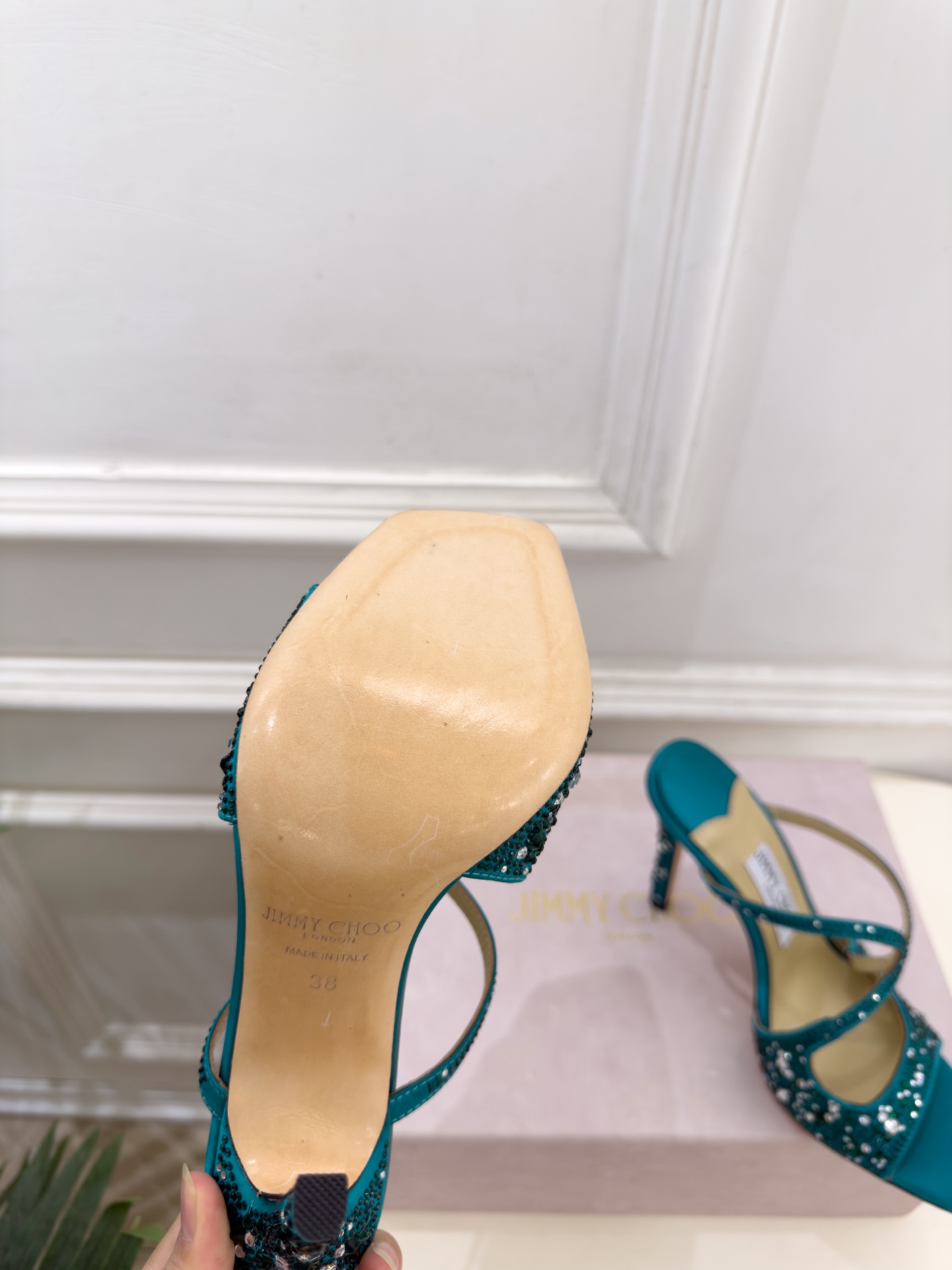 JimmyChoo 吉米周 26𝐬𝐬 ——— ✨ 2026新品 专柜最新JC水钻渐变色鱼嘴高跟拖鞋 BS名媛 JimmyChoo 吉米周 26𝐬𝐬 ——— ✨ 2026新品 专柜最新JC水钻渐变色鱼嘴高跟拖鞋 BS名媛