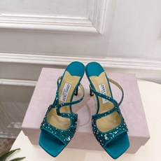 JimmyChoo 吉米周 26𝐬𝐬 ——— ✨ 2026新品 专柜最新JC水钻渐变色鱼嘴高跟拖鞋 BS名媛 JimmyChoo 吉米周 26𝐬𝐬 ——— ✨ 2026新品 专柜最新JC水钻渐变色鱼嘴高跟拖鞋 BS名媛