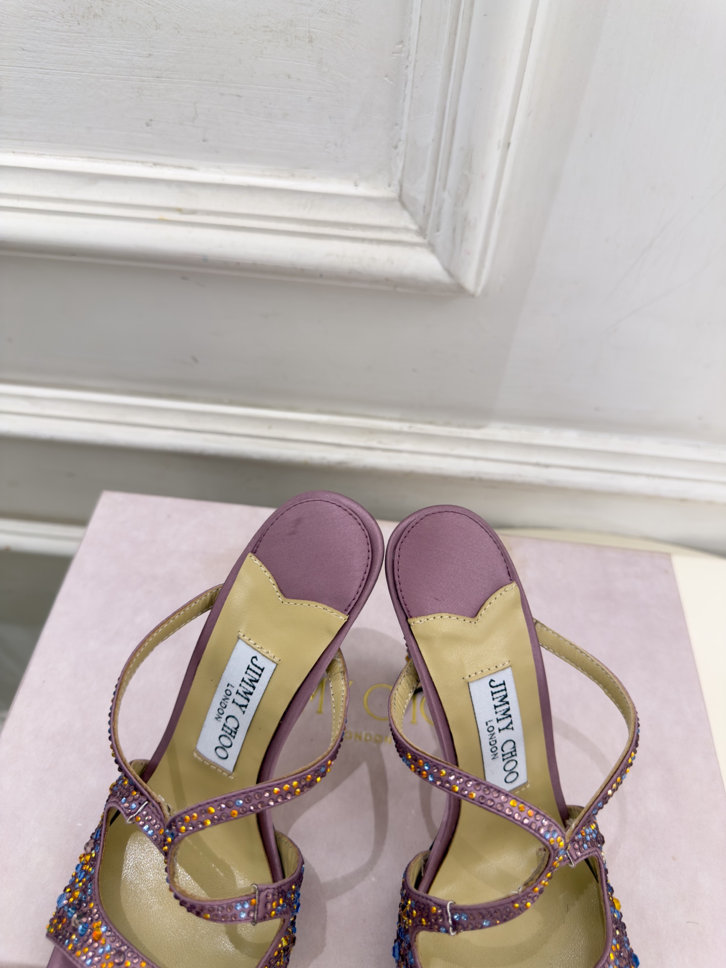 JimmyChoo 吉米周 26𝐬𝐬 ——— ✨ 2026新品 专柜最新JC水钻渐变色鱼嘴高跟拖鞋 BS名媛 JimmyChoo 吉米周 26𝐬𝐬 ——— ✨ 2026新品 专柜最新JC水钻渐变色鱼嘴高跟拖鞋 BS名媛