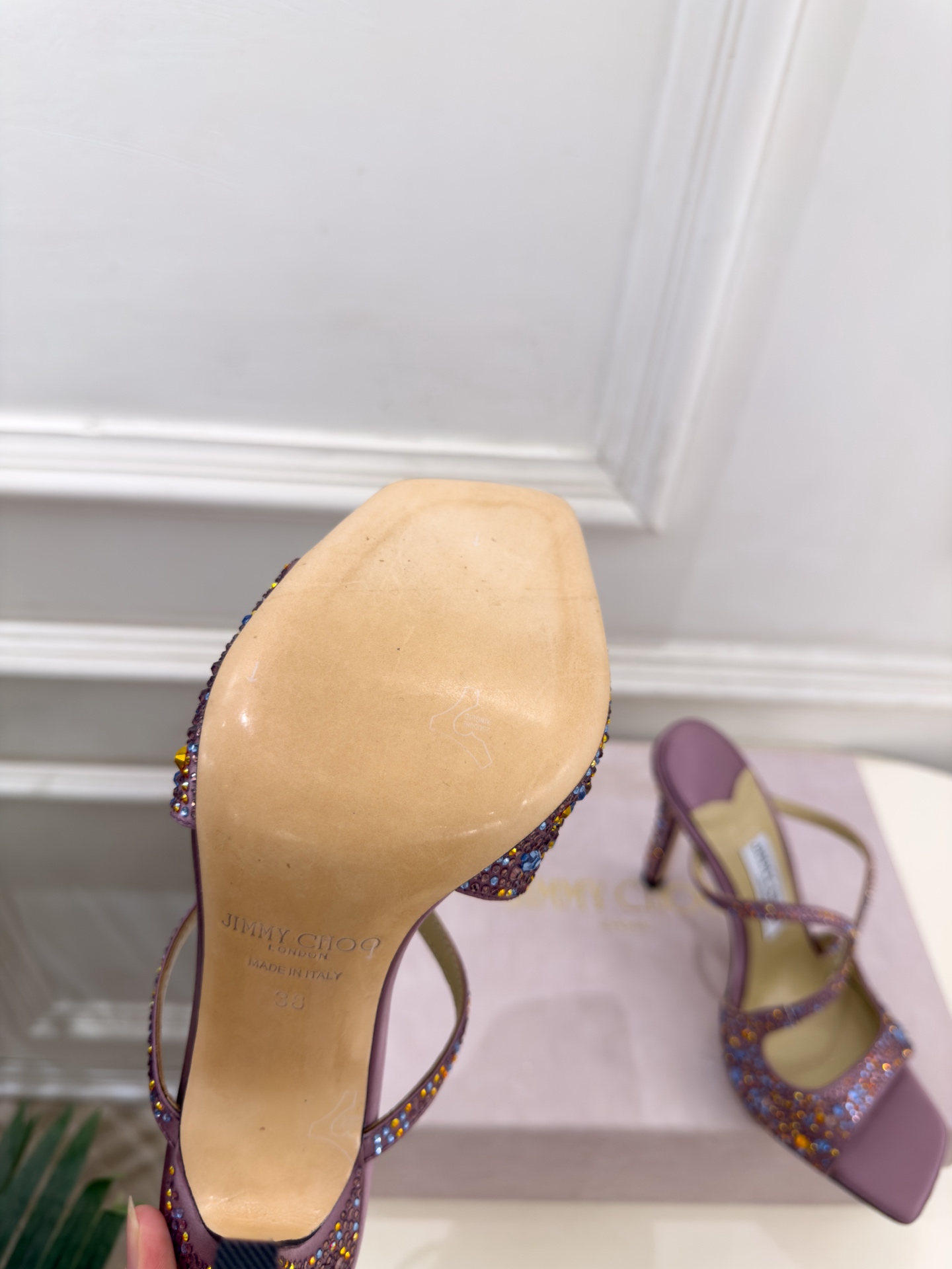 JimmyChoo 吉米周 26𝐬𝐬 ——— ✨ 2026新品 专柜最新JC水钻渐变色鱼嘴高跟拖鞋 BS名媛 JimmyChoo 吉米周 26𝐬𝐬 ——— ✨ 2026新品 专柜最新JC水钻渐变色鱼嘴高跟拖鞋 BS名媛