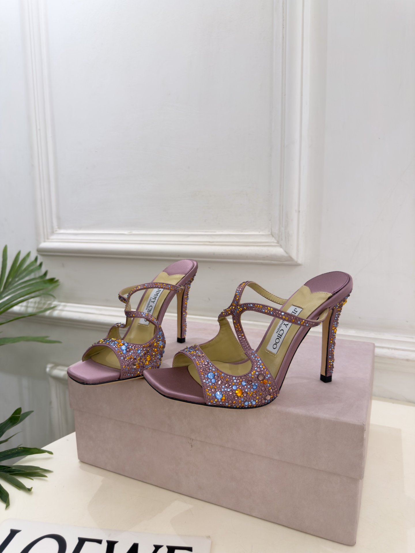 JimmyChoo 吉米周 26𝐬𝐬 ——— ✨ 2026新品 专柜最新JC水钻渐变色鱼嘴高跟拖鞋 BS名媛 JimmyChoo 吉米周 26𝐬𝐬 ——— ✨ 2026新品 专柜最新JC水钻渐变色鱼嘴高跟拖鞋 BS名媛