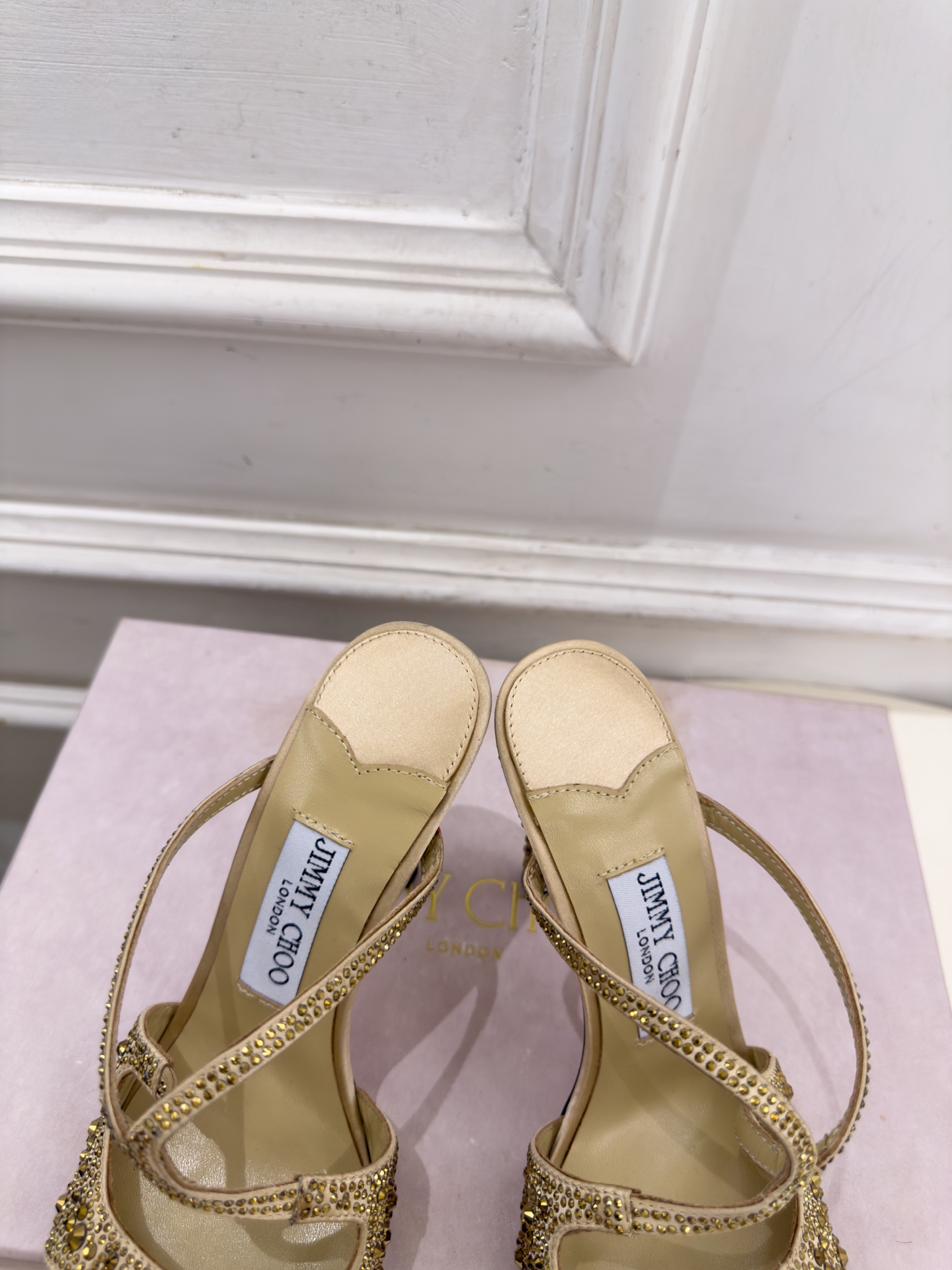 JimmyChoo 吉米周 26𝐬𝐬 ——— ✨ 2026新品 专柜最新JC水钻渐变色鱼嘴高跟拖鞋 BS名媛 JimmyChoo 吉米周 26𝐬𝐬 ——— ✨ 2026新品 专柜最新JC水钻渐变色鱼嘴高跟拖鞋 BS名媛