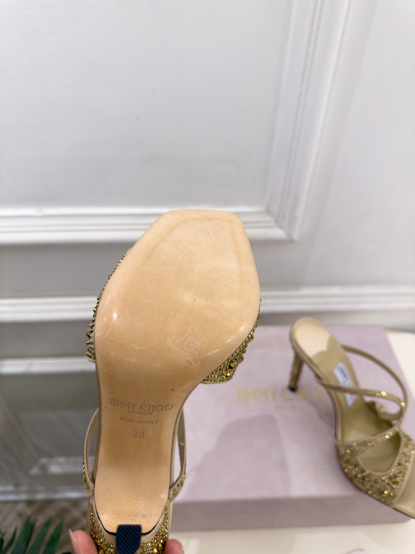 JimmyChoo 吉米周 26𝐬𝐬 ——— ✨ 2026新品 专柜最新JC水钻渐变色鱼嘴高跟拖鞋 BS名媛 JimmyChoo 吉米周 26𝐬𝐬 ——— ✨ 2026新品 专柜最新JC水钻渐变色鱼嘴高跟拖鞋 BS名媛