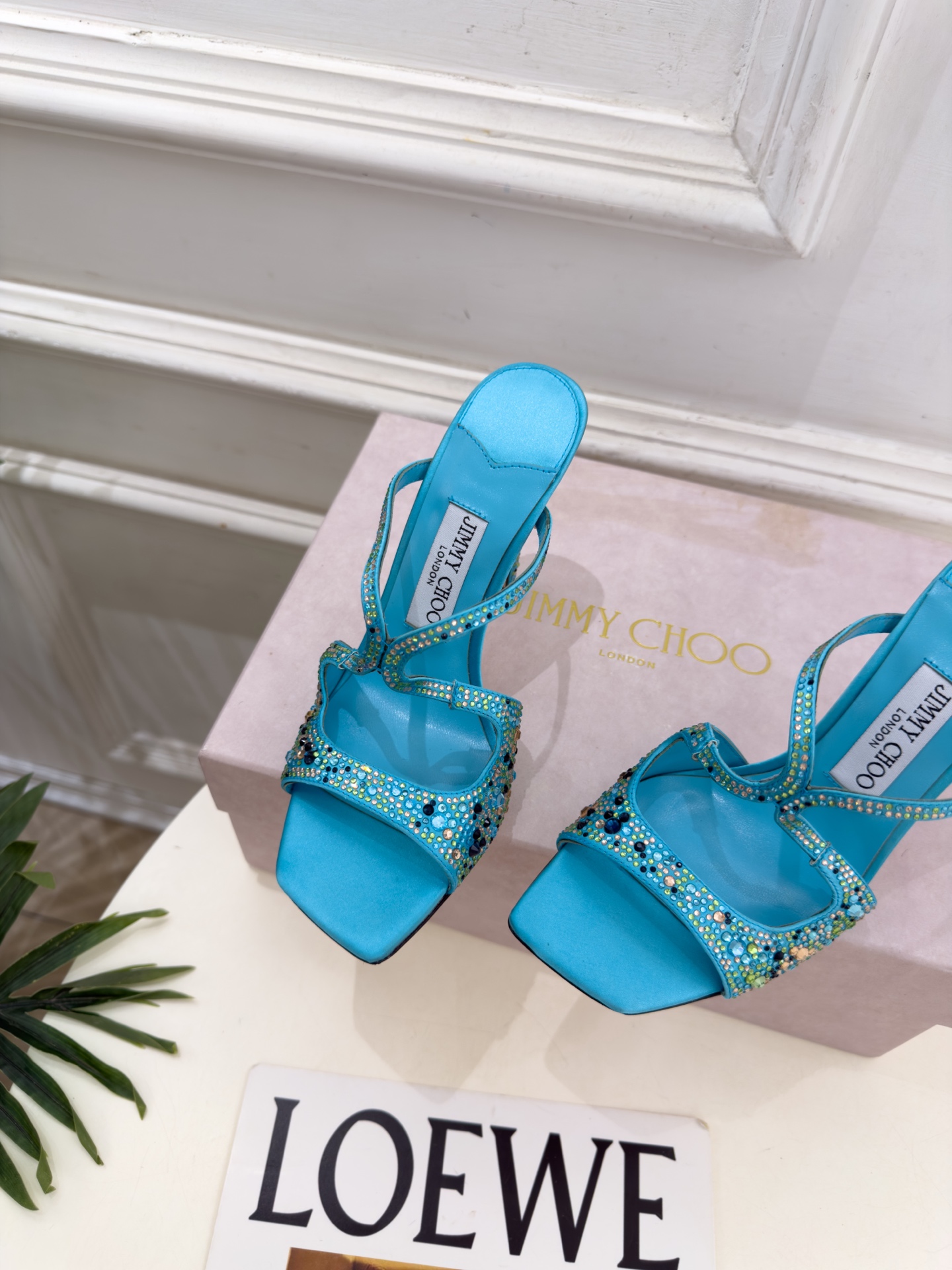 JimmyChoo 吉米周 26𝐬𝐬 ——— ✨ 2026新品 专柜最新JC水钻渐变色鱼嘴高跟拖鞋 BS名媛 JimmyChoo 吉米周 26𝐬𝐬 ——— ✨ 2026新品 专柜最新JC水钻渐变色鱼嘴高跟拖鞋 BS名媛