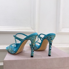 JimmyChoo 吉米周 26𝐬𝐬 ——— ✨ 2026新品 专柜最新JC水钻渐变色鱼嘴高跟拖鞋 BS名媛 JimmyChoo 吉米周 26𝐬𝐬 ——— ✨ 2026新品 专柜最新JC水钻渐变色鱼嘴高跟拖鞋 BS名媛