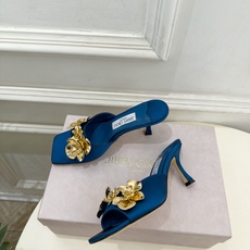 JimmyChoo 吉米周 26𝐬𝐬 ——— ✨ 2026秋冬新品 专柜最新JC金属花朵方头高跟拖鞋 BS名媛 JimmyChoo 吉米周 26𝐬𝐬 ——— ✨ 2026秋冬新品 专柜最新JC金属花朵方头高跟拖鞋 BS名媛