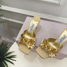 JimmyChoo 吉米周 26𝐬𝐬 ——— ✨ 2026秋冬新品 专柜最新JC金属花朵方头高跟拖鞋 BS名媛 JimmyChoo 吉米周 26𝐬𝐬 ——— ✨ 2026秋冬新品 专柜最新JC金属花朵方头高跟拖鞋 BS名媛
