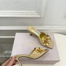 JimmyChoo 吉米周 26𝐬𝐬 ——— ✨ 2026秋冬新品 专柜最新JC金属花朵方头高跟拖鞋 BS名媛 JimmyChoo 吉米周 26𝐬𝐬 ——— ✨ 2026秋冬新品 专柜最新JC金属花朵方头高跟拖鞋 BS名媛