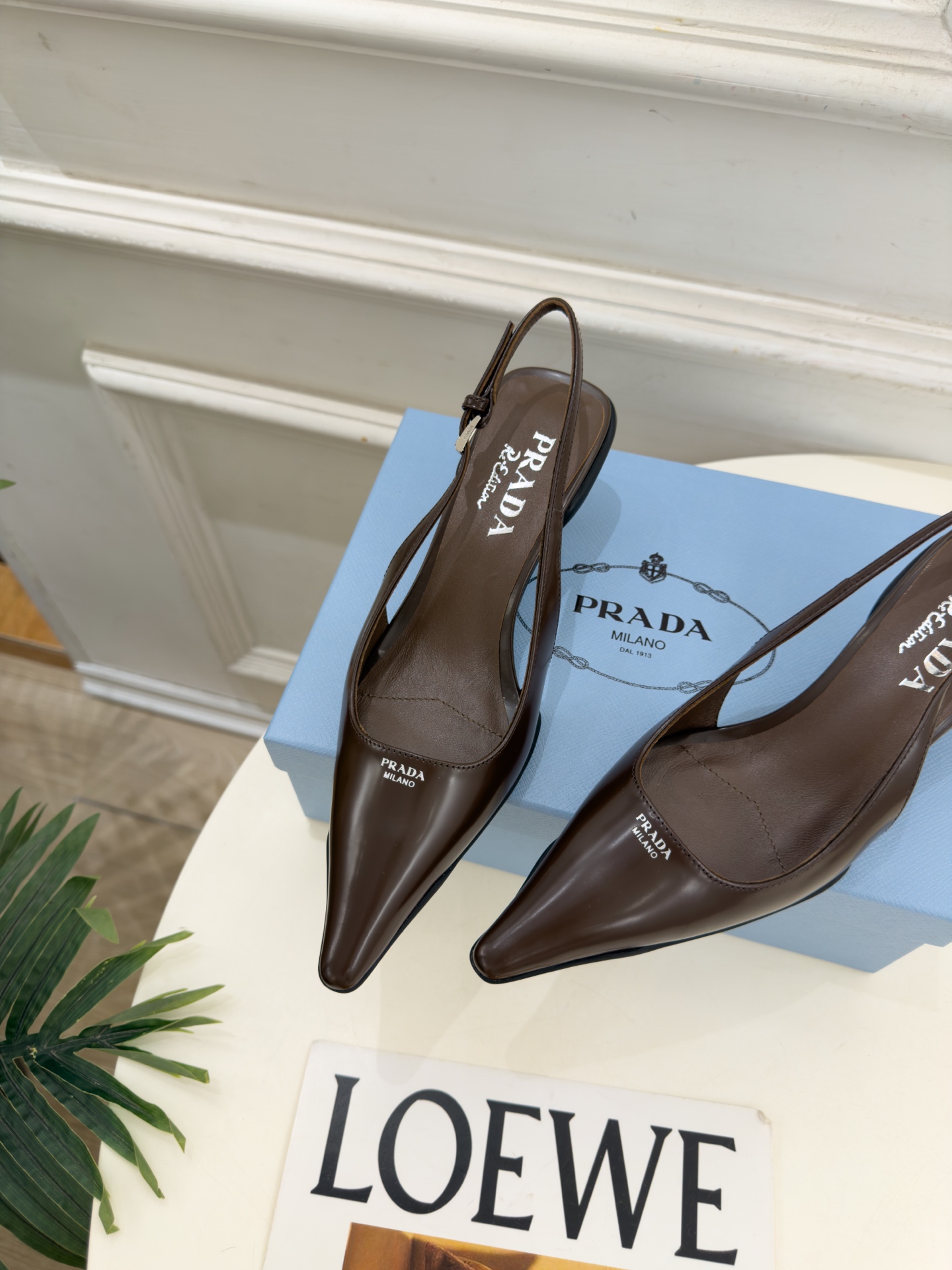 PRADA 普拉达  26𝐬𝐬  🌈2026春夏新品 专柜走秀款 经典字母尖头后空猫跟凉鞋 系列〰 ◽鞋面：原版高定制牛