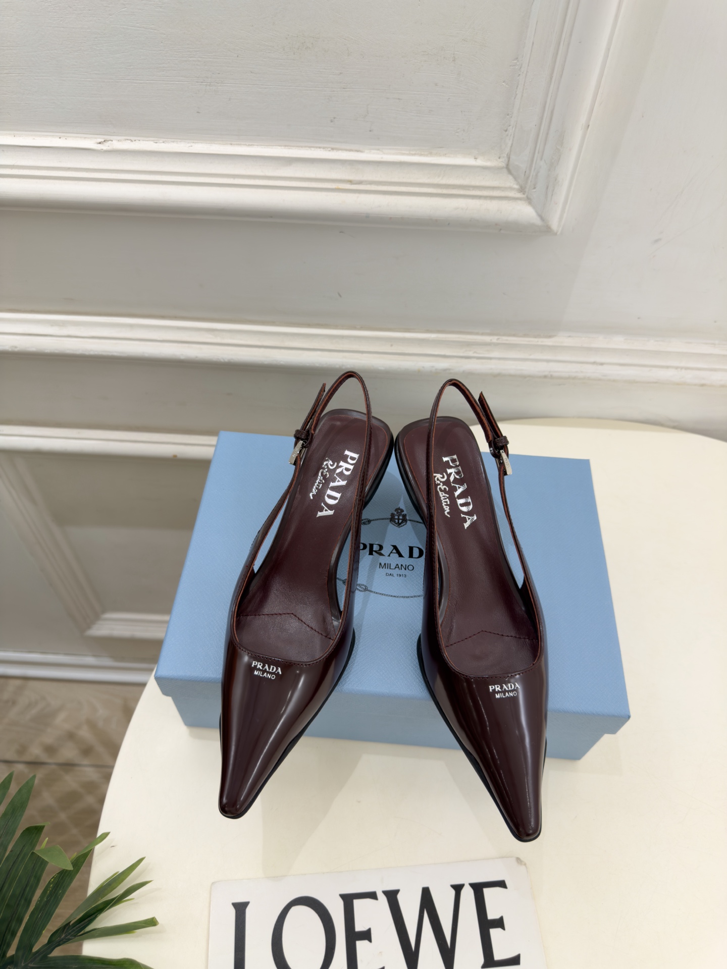 PRADA 普拉达  26𝐬𝐬  🌈2026春夏新品 专柜走秀款 经典字母尖头后空猫跟凉鞋 系列〰 ◽鞋面：原版高定制牛