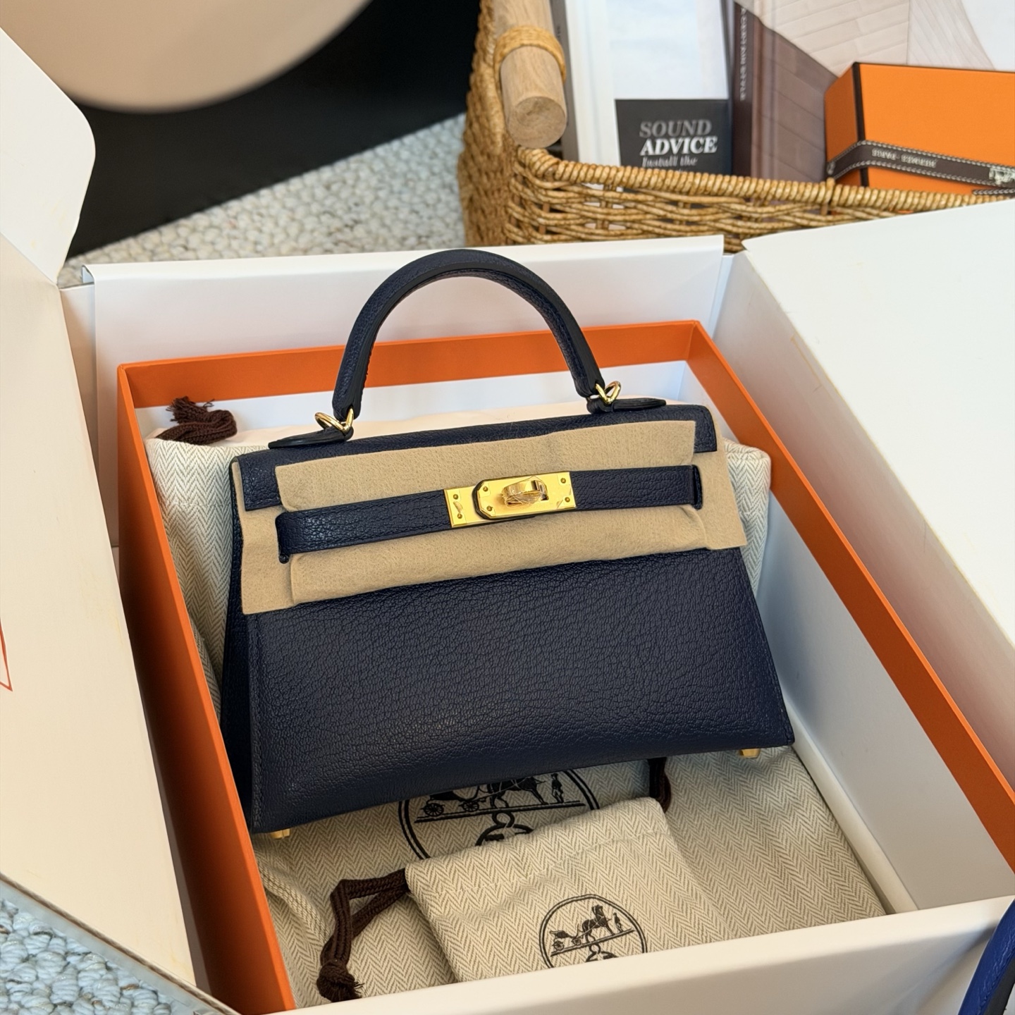 NO:851485,Mini Kelly goatskin midnight blue,Hermes,hermes,sheepskin,Hermes,19860909Mini Kelly 山羊皮 午夜蓝,爱马仕,hermes,sheepskin,Hermes,,Bag