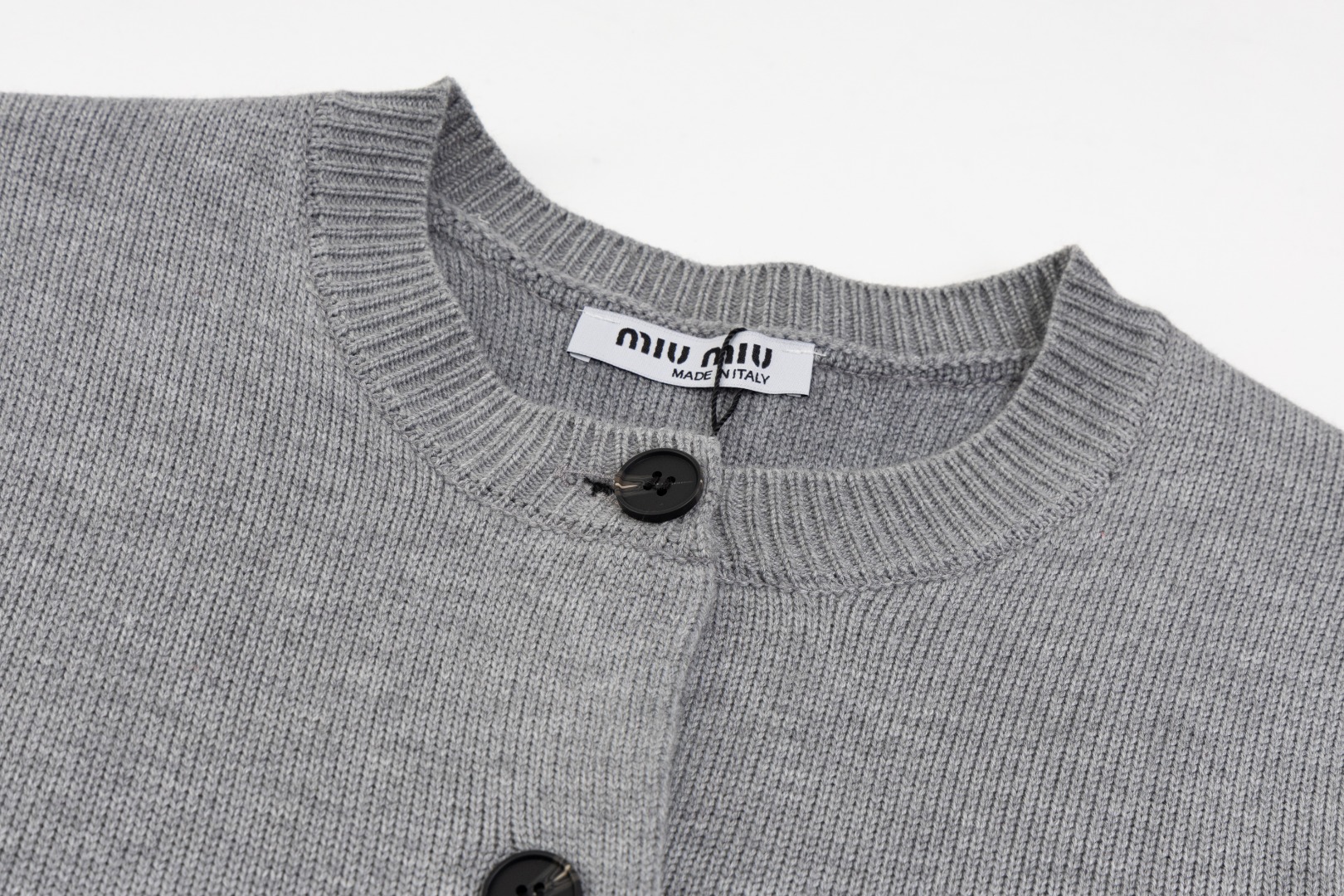 Miu Miu Muumu 2024fw Grey Wool Knitted Collar Sweater in XS-L Sizes - 图片 5