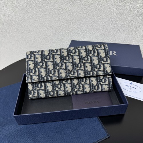 Dior Oblique Jacquard Long Wallet with Flap and Zip Compartment 1 Dior Oblique Jacquard Long Wallet with Flap and Zip Compartment