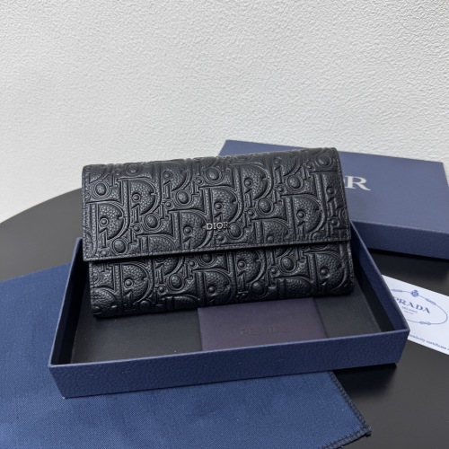 Dior Gravity Black Leather Long Wallet with Dior Oblique Embossed Pattern 1 Dior Gravity Black Leather Long Wallet with Dior Oblique Embossed Pattern