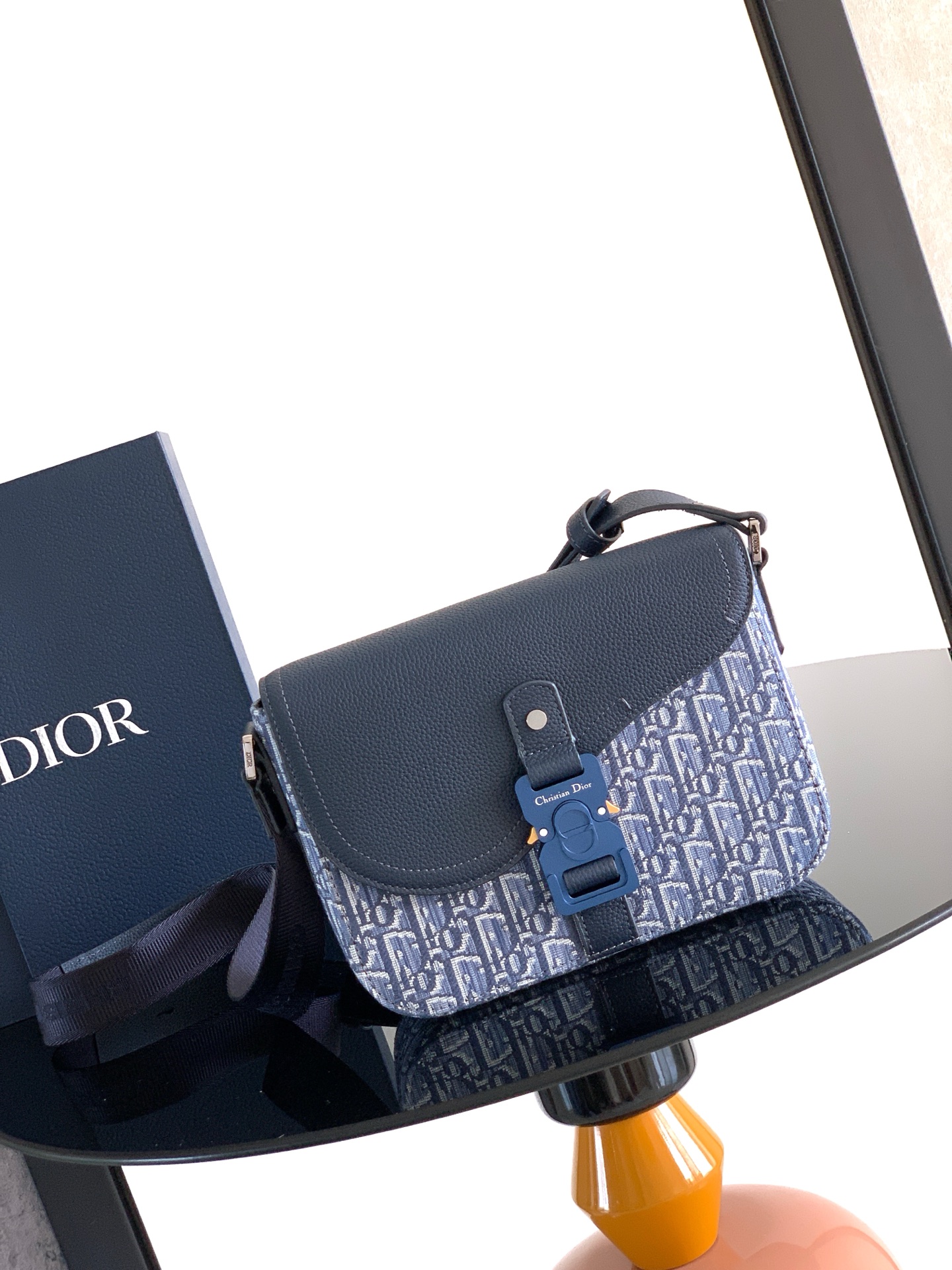 Dior Style Blue Leather Crossbody Bag Lookbook Reference image 1