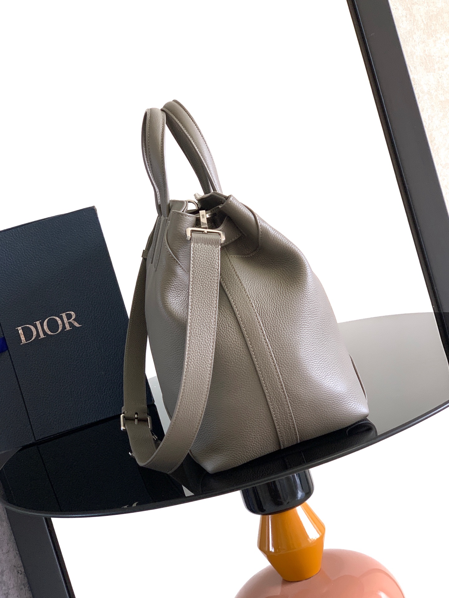 Dior Style Black Leather Top Handle Bag Lookbook Reference image 2