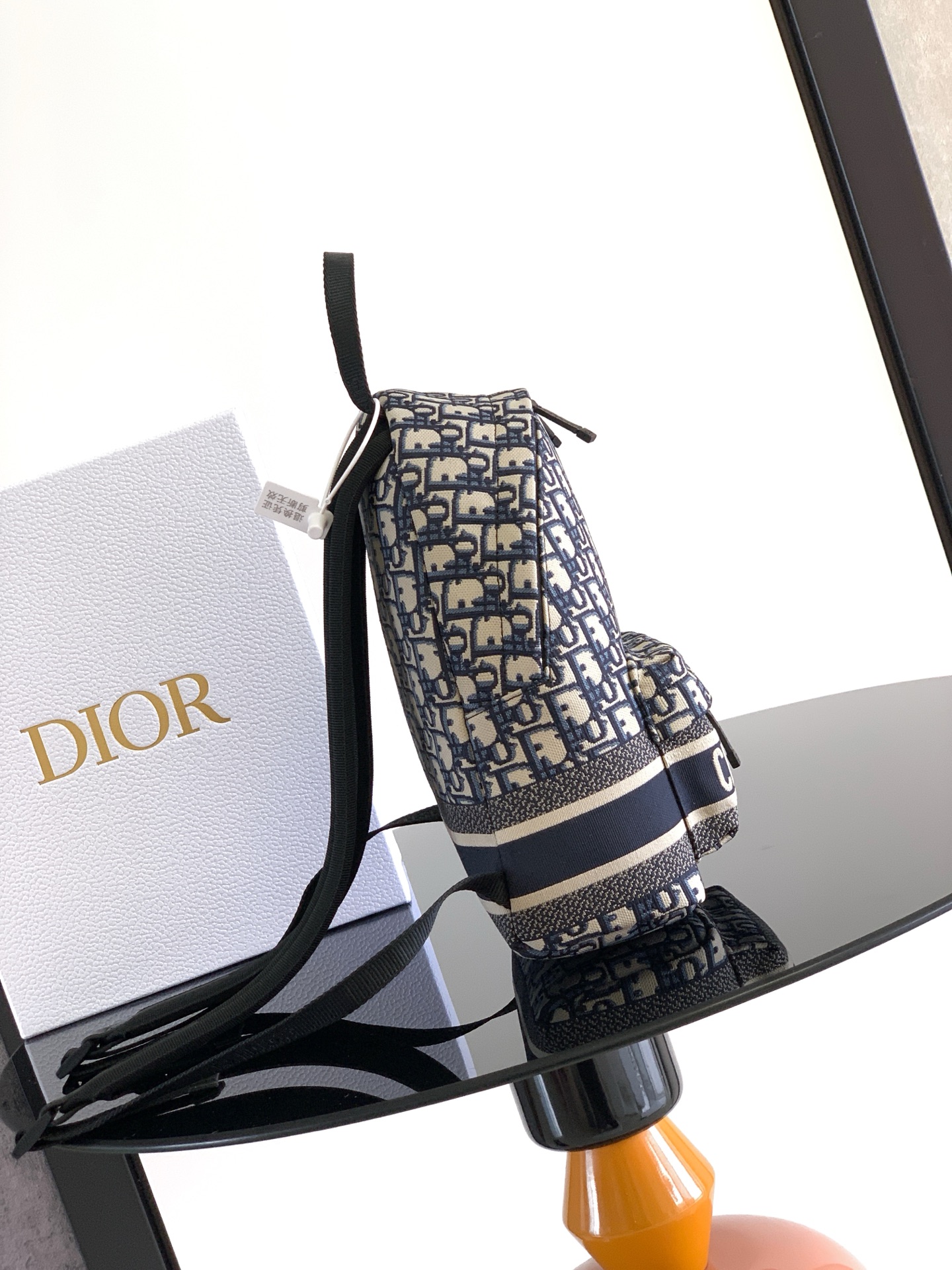Dior 迷你这款 DiorTravel 双肩背包精巧实用 采用蓝色科技面料等材质精心制作