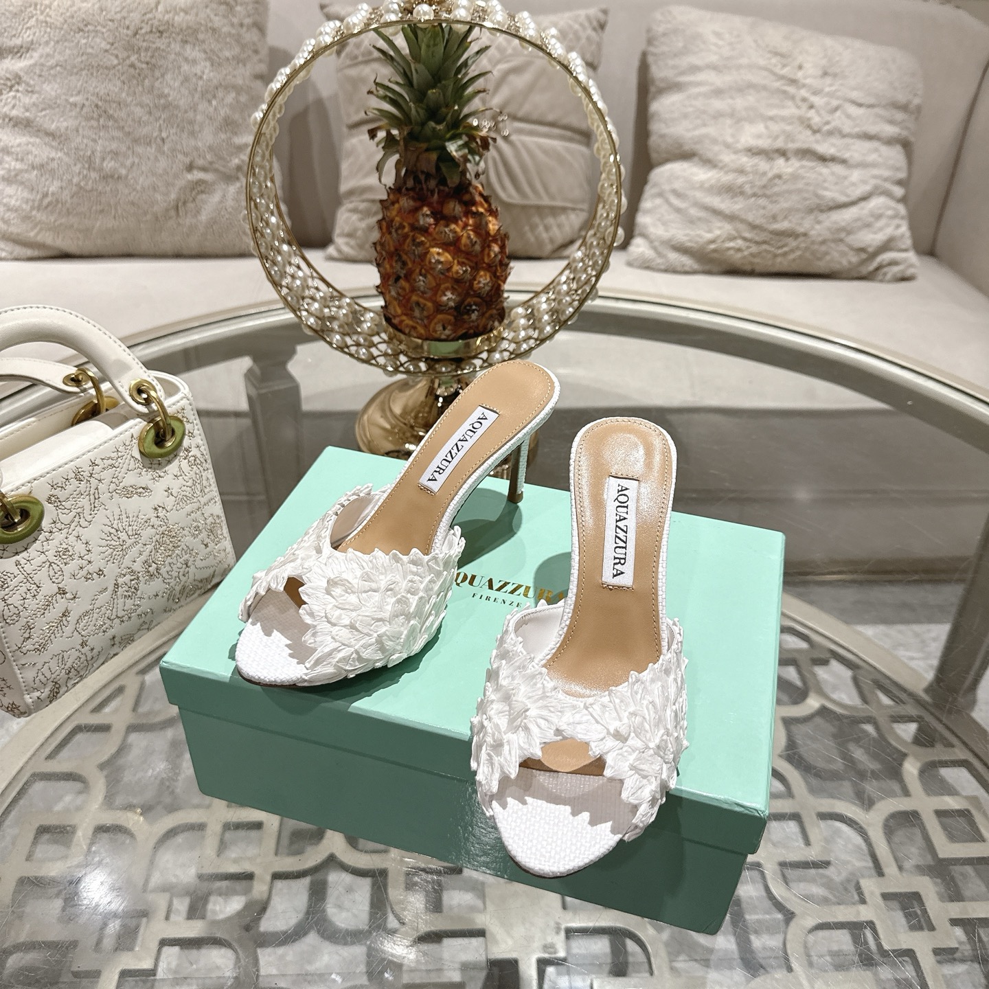 Сабо Aquazzura Rio Flirt из раффии