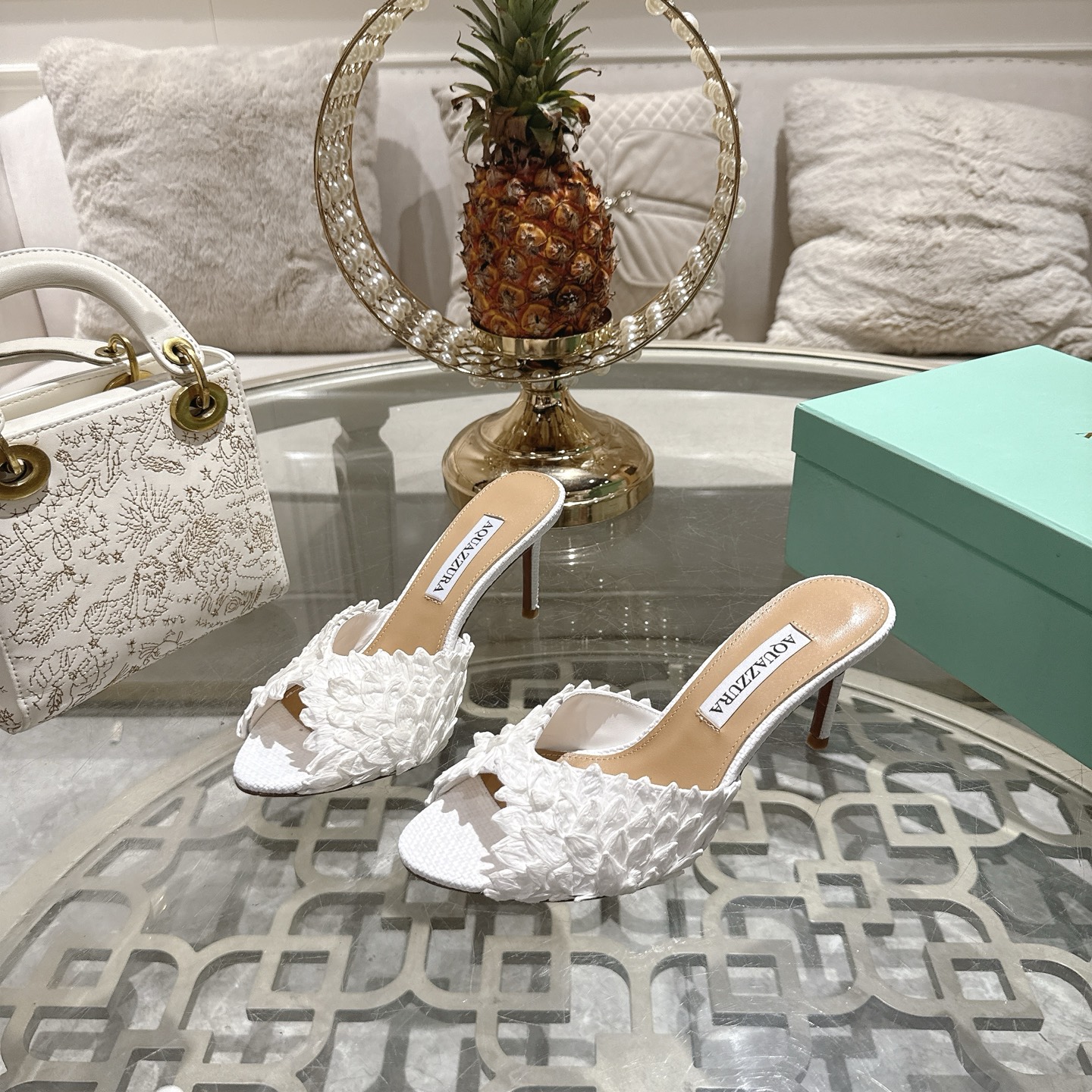 Сабо Aquazzura Rio Flirt из раффии