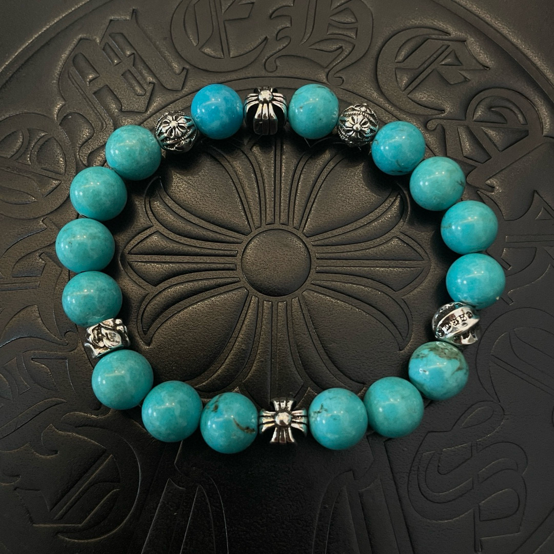 NO:111972,New [Counter Quality] Chrome Hearts Croxin Classic retro multi-element blue turquoise bracelet The pattern design styles with different concave and convex shapes are unique. Cross Scouts are the logo of Croxin, so they last longer. Genuine version of Chrome Hearts Croxin, differentiating the market ordinary light version, matching the quality, looking at the details of the letter printing, retro old gray oxygen level. Seiko version!  , jewelry boutique, chrome hearts, chrome hearts, bracelet19860909新款【专柜品质】Chrome Hearts克罗心 经典复古多元素蓝松石手链 凹凸造型不同的花纹设计风格呈现出与众不同 十字架童军花是克罗心的标志 所以更经久不衰 正品打版Chrome Hearts克罗心 区别市场普通轻版 对版对标品质 看字印细节 复古做旧灰氧程度.精工版本！,饰品精品,chrome hearts,chrome hearts,bracelet,Jewelry