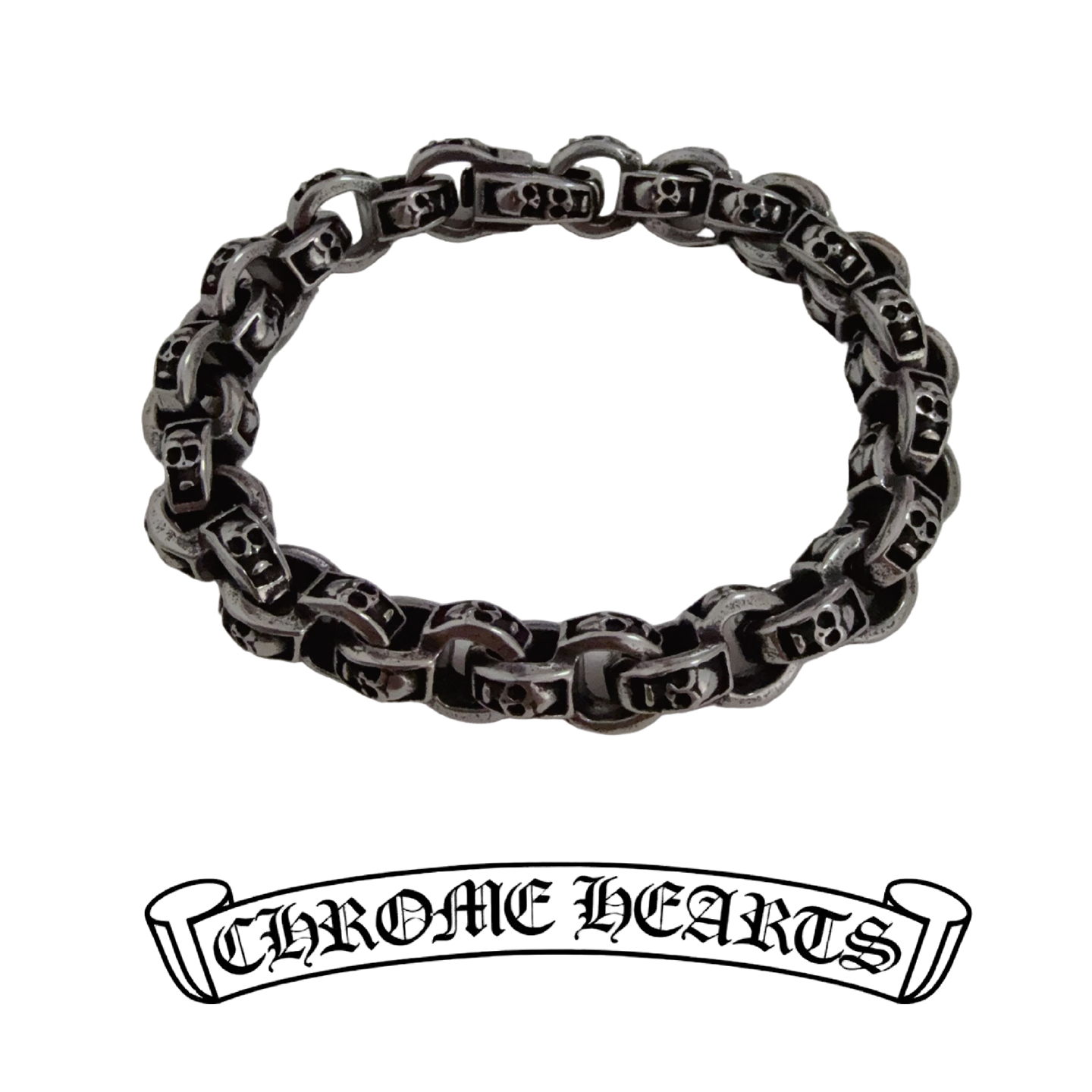 NO:113428,New [Counter Quality] Chrome Hearts retro old skull bracelet, different pattern design styles with concave and concave shapes, presenting uniqueness. Cross Scout flowers are Croxin's ambitions, so they last longer. Genuine version of Chrome Hearts Croxin, differentiating the market ordinary light version, matching the quality, looking at the details of the letter printing, retro old gray oxygen level. Seiko version!  !  !  Pure handmade ~ Authentic model opening must-have fashion and fashion, both men and women can wear it, same style for couples, original official website, rock punk style silver style, retro elements, trendy and versatile!  , jewelry boutique, chrome hearts, chrome hearts, bracelet19860909新款【专柜品质】Chrome Hearts克罗心复古做旧骷髅头手链,凹凸造型不同的花纹设计风格 呈现出与众不同 十字架 童军花是克罗心的志 所以更经久不衰 正品打版Chrome Hearts克罗心 区别市场普通轻版 对版对标品质 看字印细节 复古做旧灰氧程度.精工版本！！！ 纯手工打造 ～正品开模潮流时尚必备 男女均可佩戴 情侣同款 官网原版 摇滚朋克泰银风格 复古元素 潮流百搭！,饰品精品,chrome hearts,chrome hearts,bracelet,Jewelry