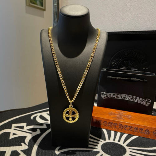 Chrome Hearts Gold Round Cross Pendant Necklace, Classic Design, Unisex 1 Chrome Hearts Gold Round Cross Pendant Necklace, Classic Design, Unisex