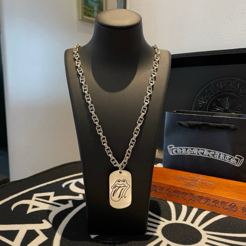 Chrome Hearts Vintage Rolling Stone Tongue Pendant Necklace, Unisex Style