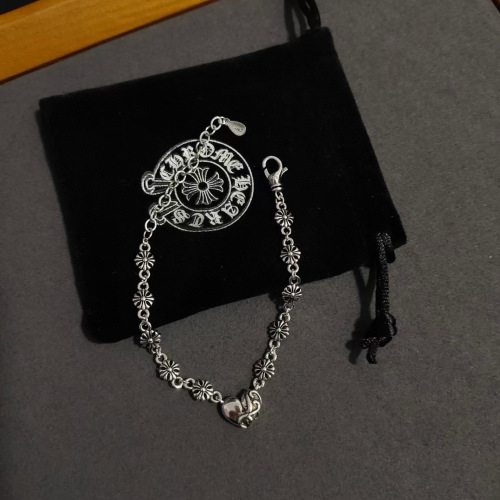 Chrome Hearts Silver Heart Charm Bracelet, Punk Rock Style, Unisex Design 1 Chrome Hearts Silver Heart Charm Bracelet, Punk Rock Style, Unisex Design