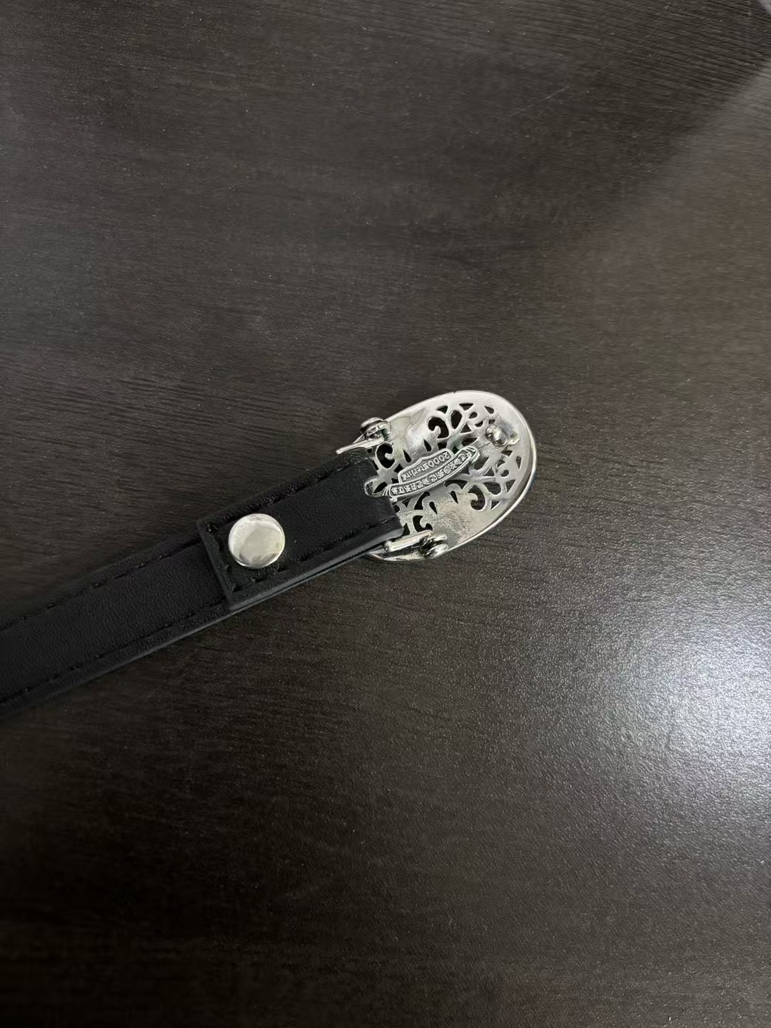 💰125 Chrome hearts 克罗心 十字架雕花可调节皮绳手链