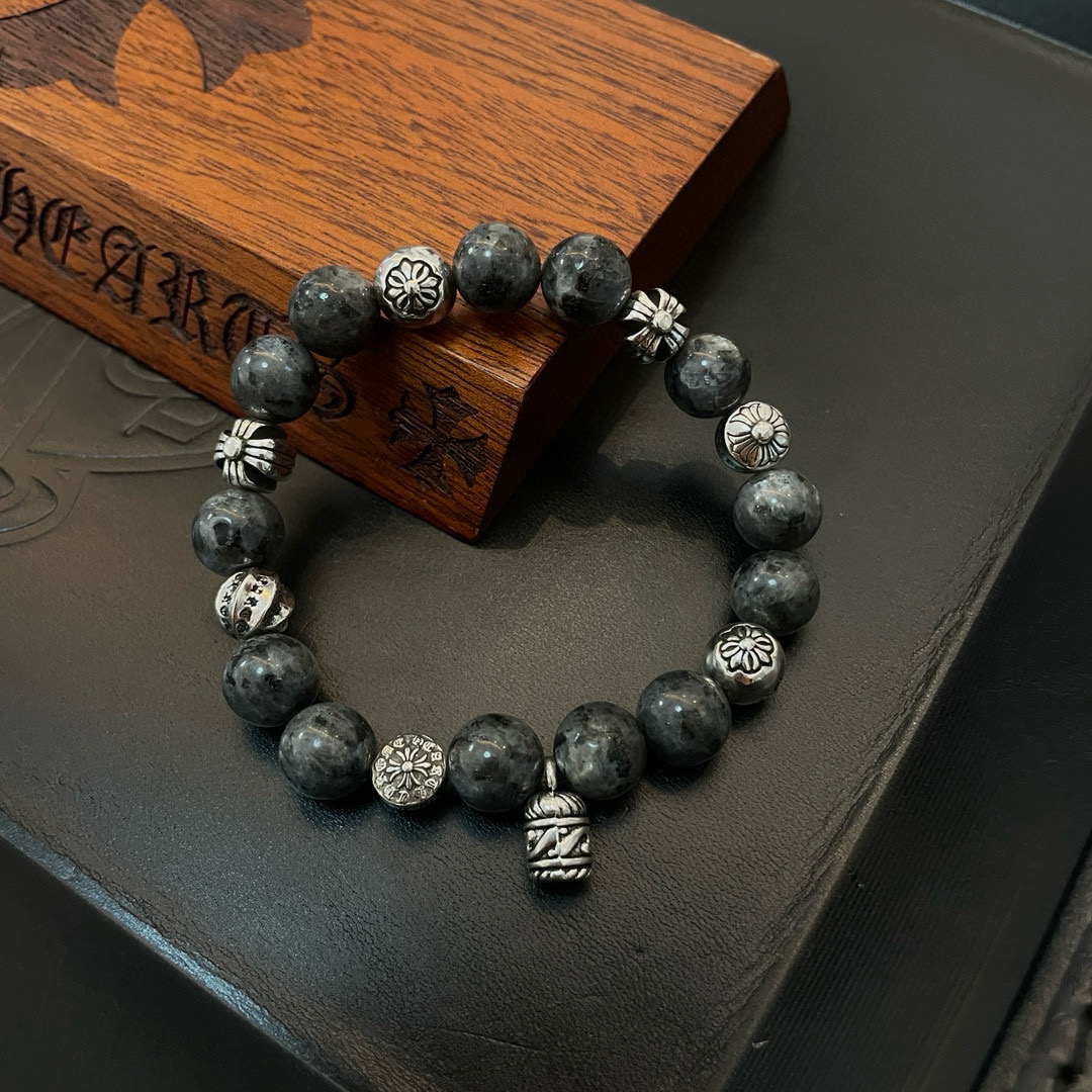 批 新款【专柜品质】Chrome Hearts克罗心 经典复古多元素鹰眼石手串手链 ，快手/ins/小红