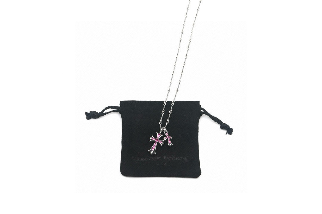 Chrome Hearts Inspired Pink Diamond Cross Necklace - Unique Style 4 i1747582771148 3548 0 2