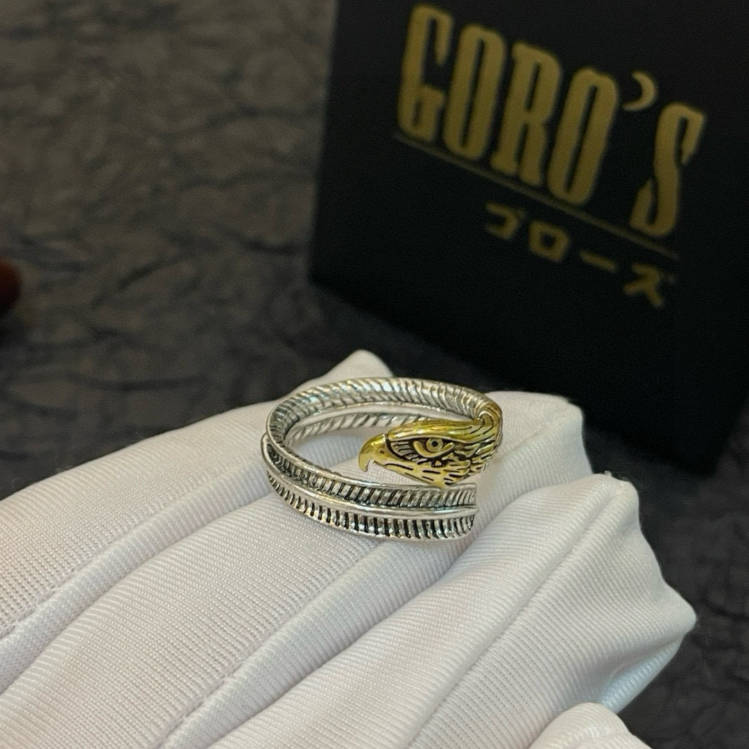 批💰85 【新品上架】Goro’s高桥吾郎鹰嘴开口戒指,顶级版本 认准独家拍摄 主攻高端市场 绝对区别普通版本!图片产品细节与ZP一致!原版制作工艺 精工品质 纯手工打造 ~正品开模💝潮流时尚必备 男女均可佩戴 情侣款同款 摇滚朋克泰银风格 复古元素 潮流百搭 官网同款❤️